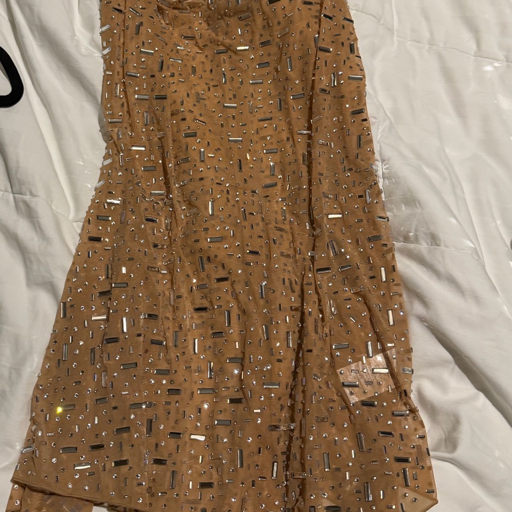 Oh Polly Tan Sequin Mini Dress - Picture 6 of 8